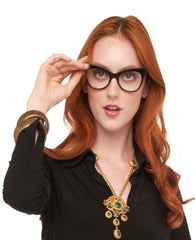 SQUARE CAT EYE GLASSES BLACK