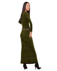 LONG SLEEVE CREWNECK MAXI DRESS