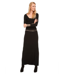 LONG SLEEVE HENLEY MAXI DRESS