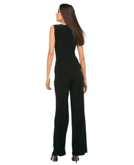 SLEEVELESS TIE FRONT JUMPSUIT