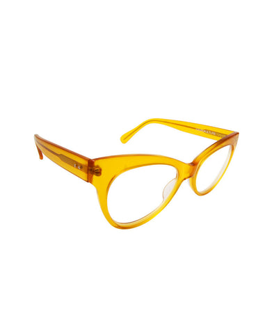 SQUARE CAT EYE GLASSES AMBER