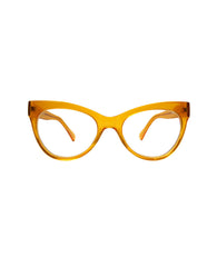 SQUARE CAT EYE GLASSES AMBER