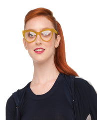 SQUARE CAT EYE GLASSES AMBER