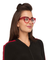 SQUARE CAT EYE GLASSES RED