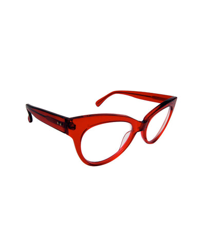 SQUARE CAT EYE GLASSES RED