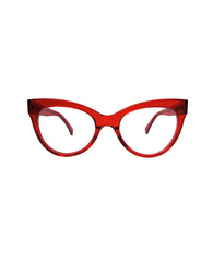 SQUARE CAT EYE GLASSES RED