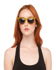 SQUARE CAT EYE SUNGLASSES AMBER