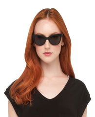 SQUARE CAT EYE SUNGLASSES BLACK