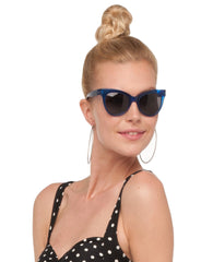 SQUARE CAT EYE SUNGLASSES COBALT