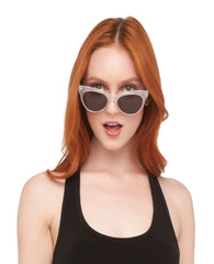 SQUARE CAT EYE SUNGLASSES CLEAR