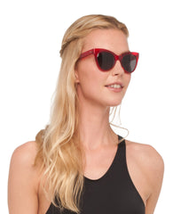 SQUARE CAT EYE SUNGLASSES RED